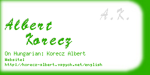 albert korecz business card